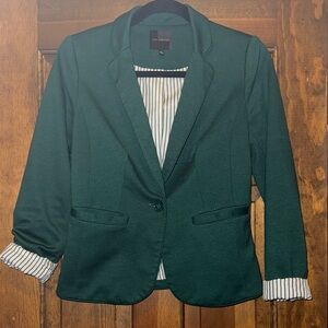 The Limited Green Blazer with Striped Lining
